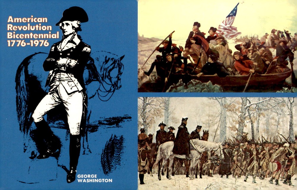 George Washington in American Revolution Bicentennial, 1776 Postcard