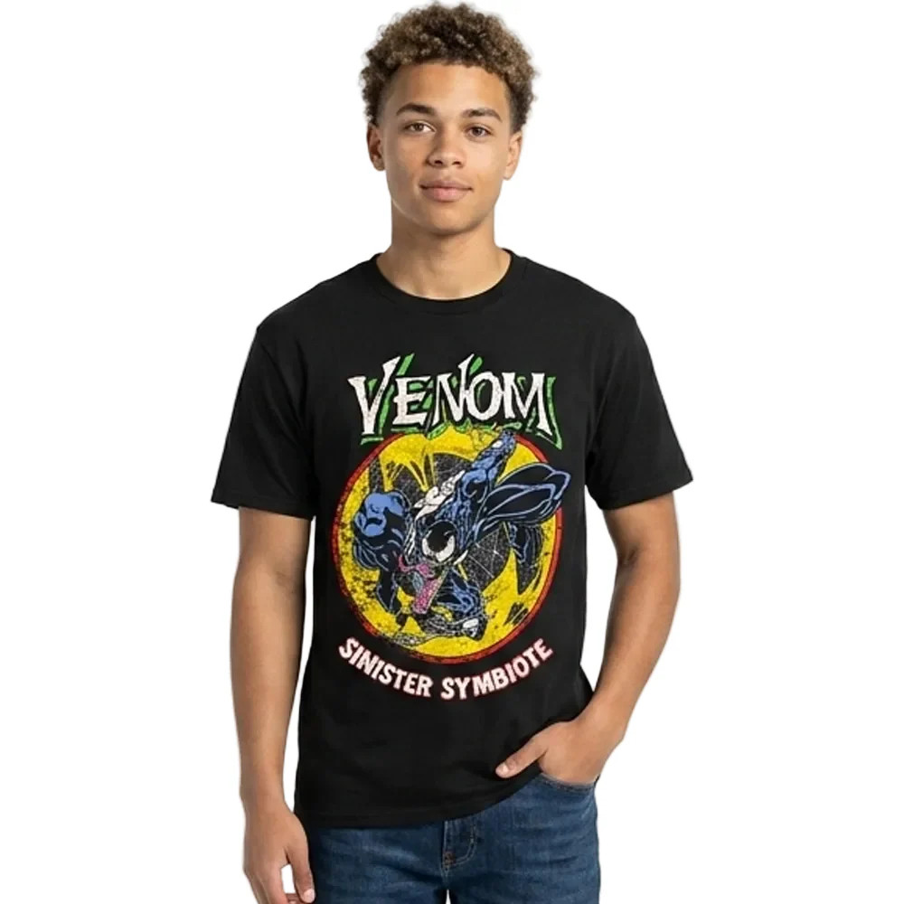 Men's Black Venom Sinister Symbiote Marvel Graphic Tee T-Shirt