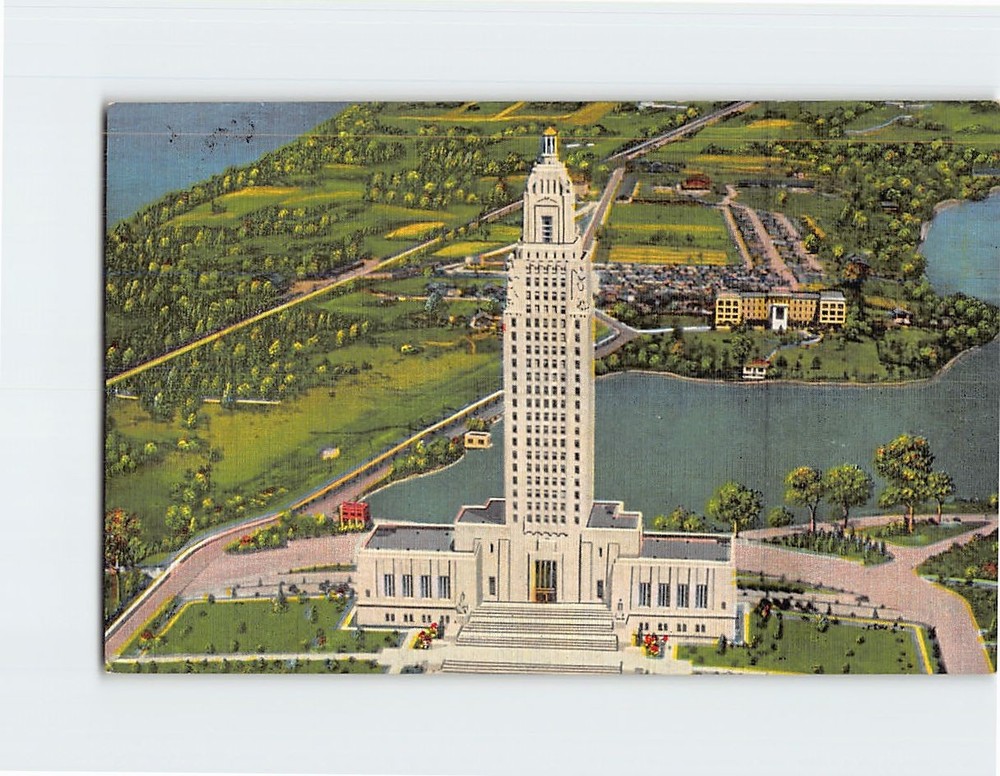 Postcard Aerial View Louisiana State Capitol at Baton Rouge USA