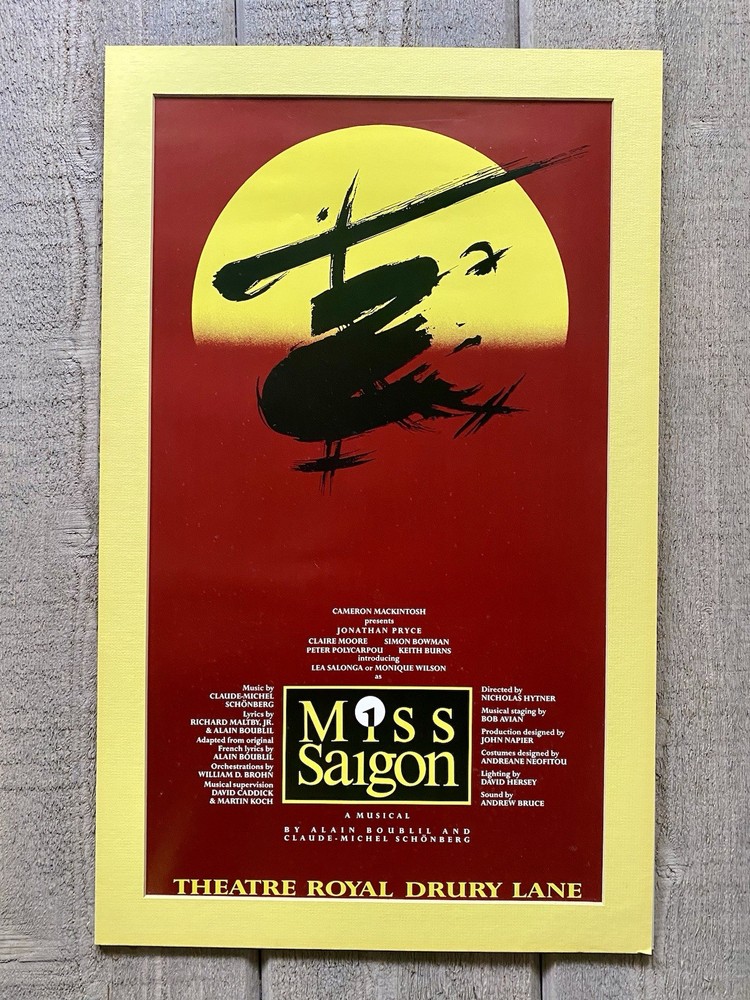 Miss Saigon Window Card Poster Theatre Royal Drury Lane London UK