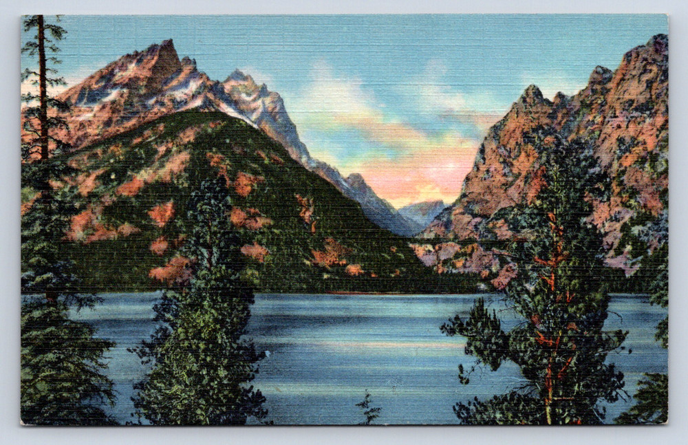 Vintage Postcard Jenny Lake Grand Teton National Park Wyoming