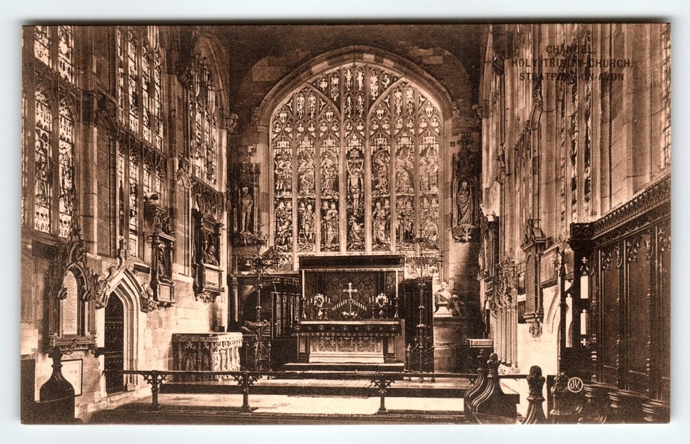 Vintage Valentine's Series Postcard Holy Trinity Church Stratford Avon
