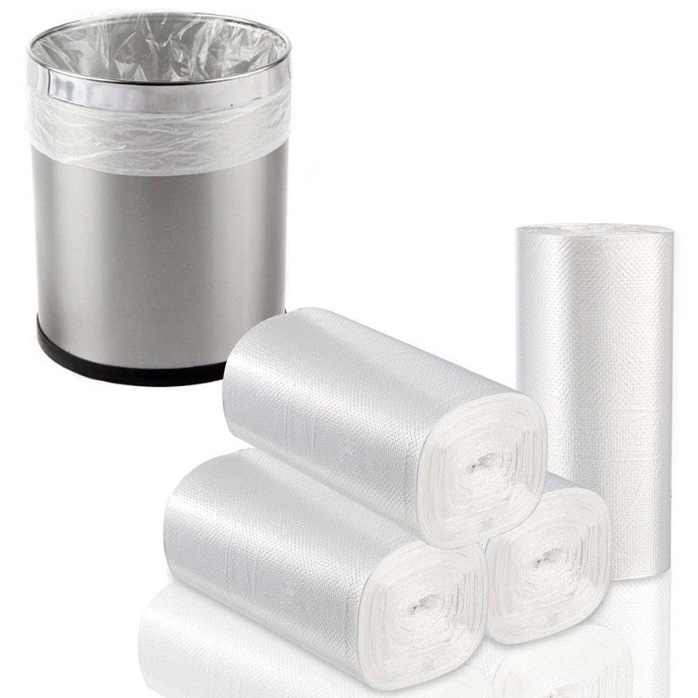 200 Counts 4 Gallon Clear Small Garbage Bags Trash Bags, Wastebasket Bin Line...