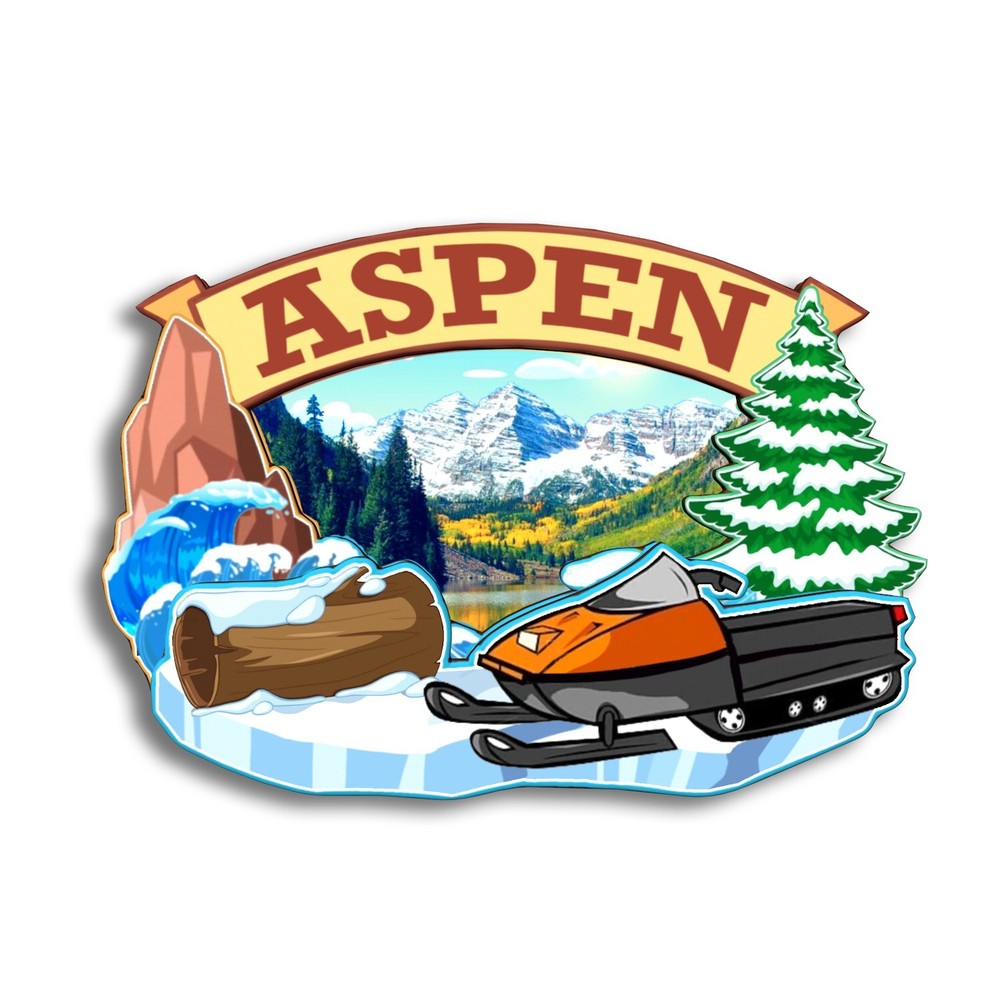 Aspen Colorado USA Refrigerator magnet 3D travel souvenirs wood craft