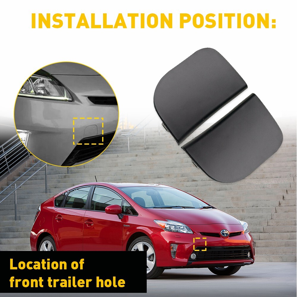 Toyota Prius 2012-2015 Front Tow Hook Bumper Eye Cover Pair Left Right