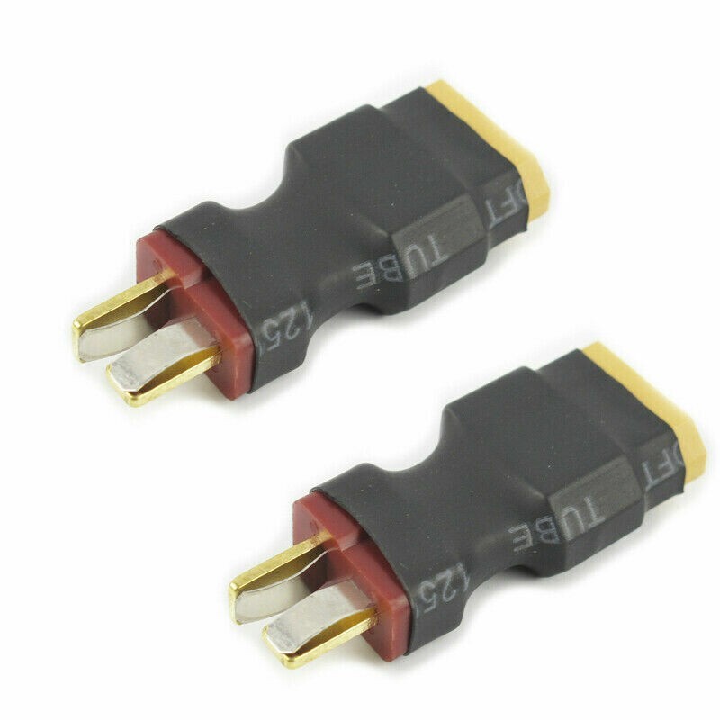 2 Male Deans Type T-plug to Female XT60 RC Battery Adapter