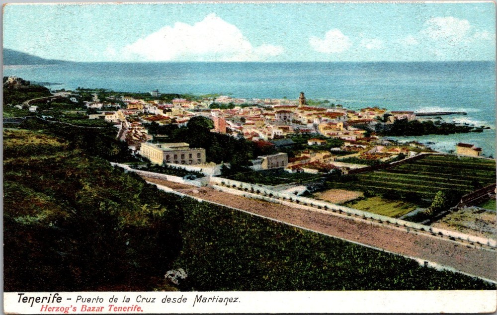 Postcard Tenerife Spain Canary Islands Puerto de la Cruz Island Sea Rocks