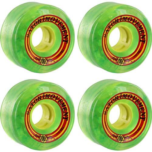 Satori Movement Goo Ball Rasta Clear Green Skateboard Wheels 62mm 78a (Set of 4)