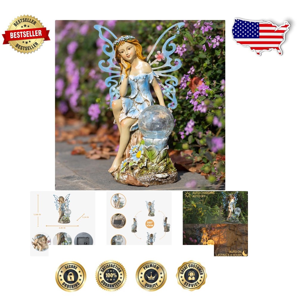 Solar-Powered Enchanting Garden Fairy Statue for Garden Lovers