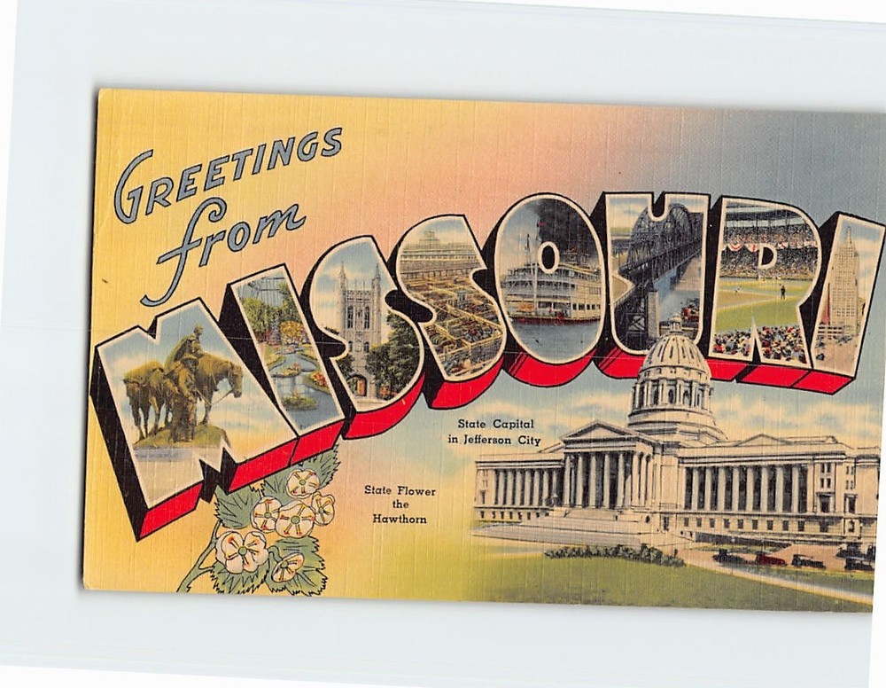 Postcard Scenes & Views Greetings from Missouri USA