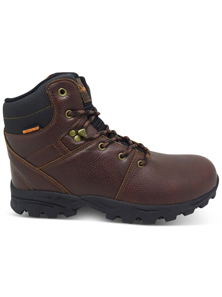 WEATHERPROOF VINTAGE Mens Brown Mixed Media Jeremiah Round Toe Hiking Boots 11 M