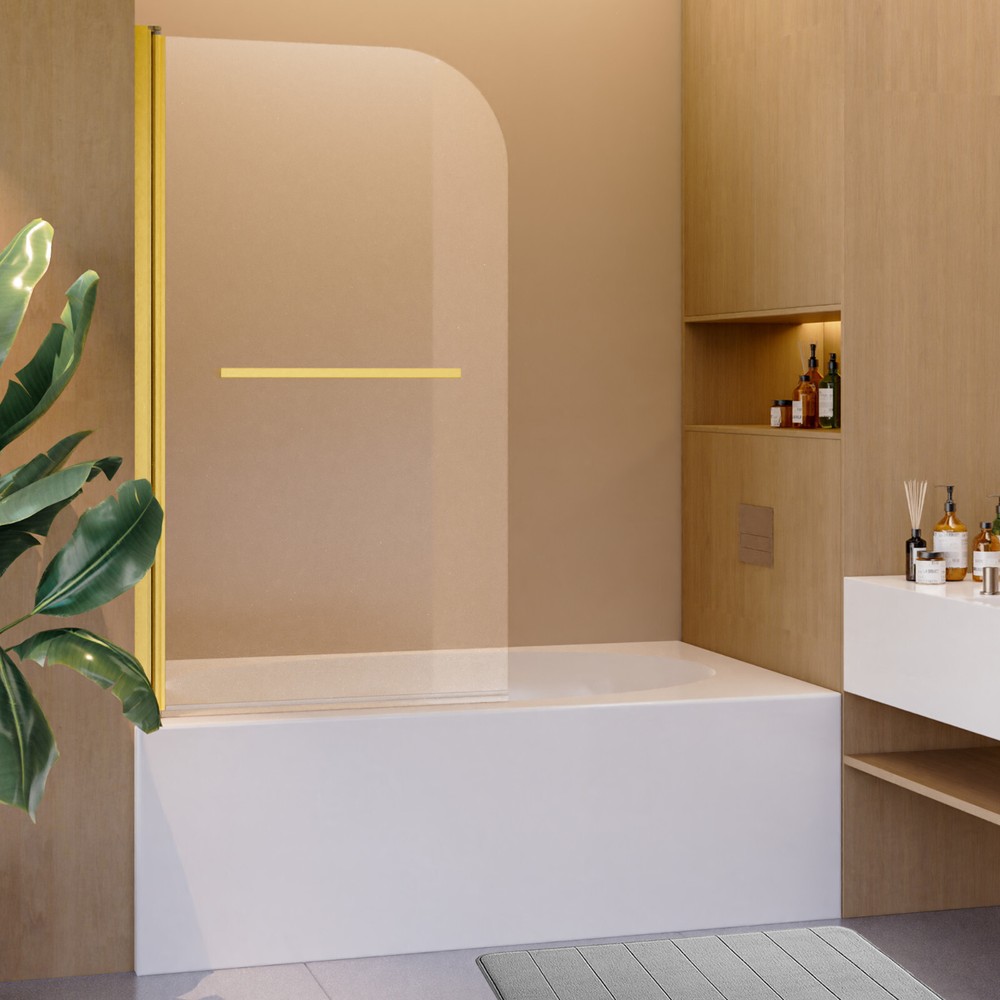 Frameless Pivot Shower Door Panel for Bathtub, 1/4