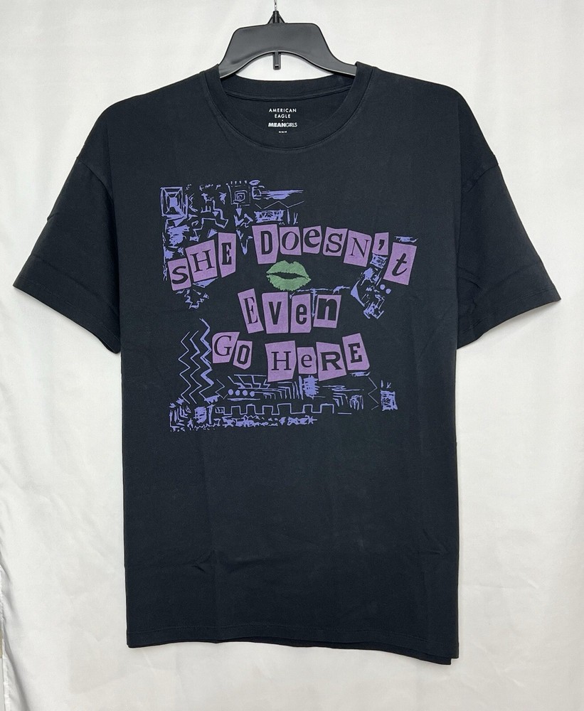 American Eagle Women’s Mean Girls Oversized Graphic T-Shirt Color Black Size M.