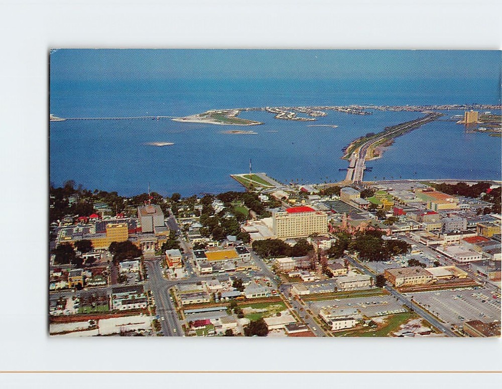 Postcard Air view of Downtown Clearwater Florida USA
