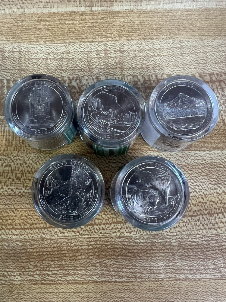 LOT of 5 Danbury Mint 2010 State Park Quarter Rolls 60 Coins Total Sealed