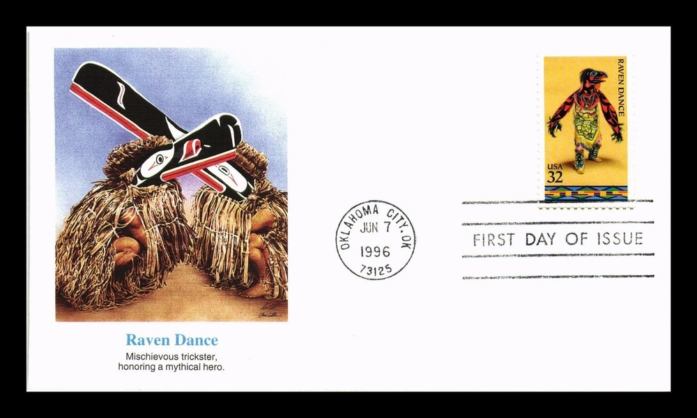 Dr Jim Stamps Us Cover Raven Dance Native American Dances Fdc Fleetwood