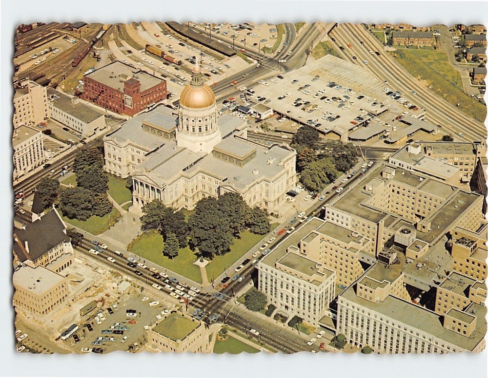 Postcard Aerial View State Capitol Atlanta Georgia USA
