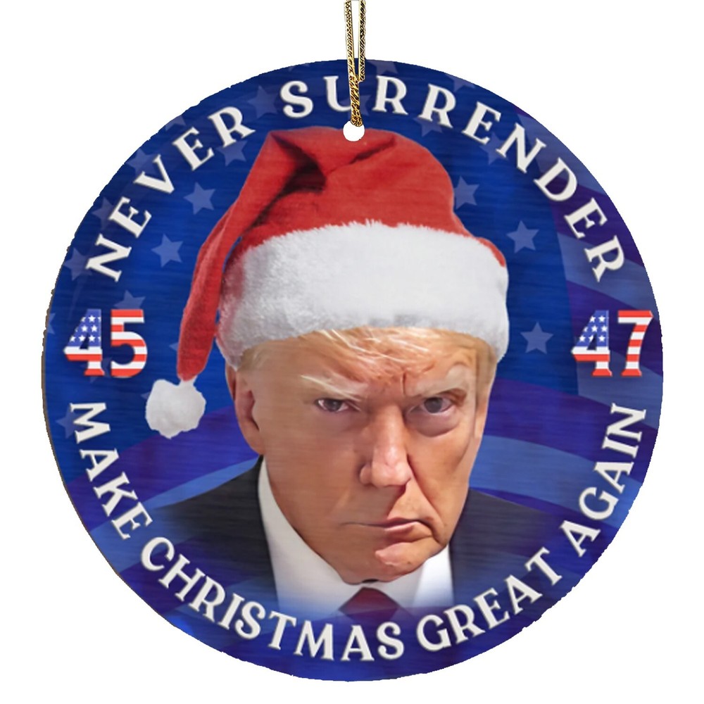 Trump Santa Christmas Ornament, Round Acrylic, Gift Exchange, Gift Idea