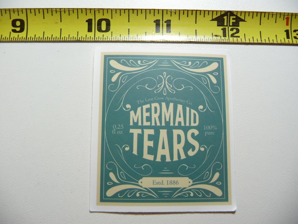 MERMAID TEARS DECAL STICKER WITCHCRAFT POTION SPELL WITCH GOTH LABEL FUNNY