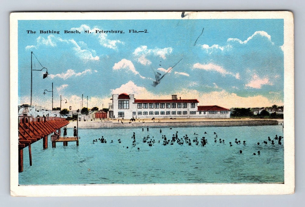 St Petersburg FL-Florida The Bathing Beach Vintage Postcard