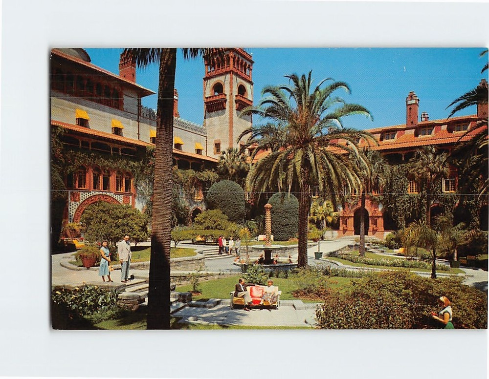 Postcard Garden at Ponce de Leon Hotel St. Augustine Florida USA