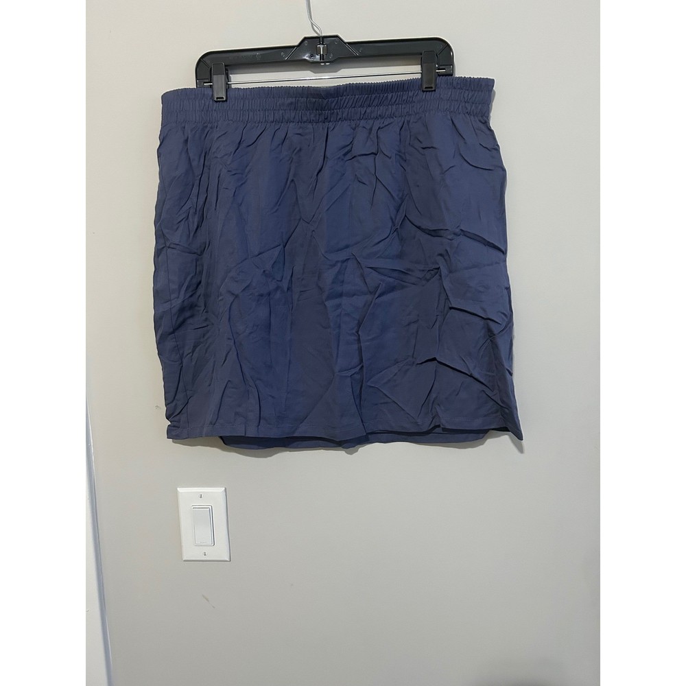 Torrid 1X Blue Refined Waist Mini Skirt Plus Size Elastic Waistband NEW