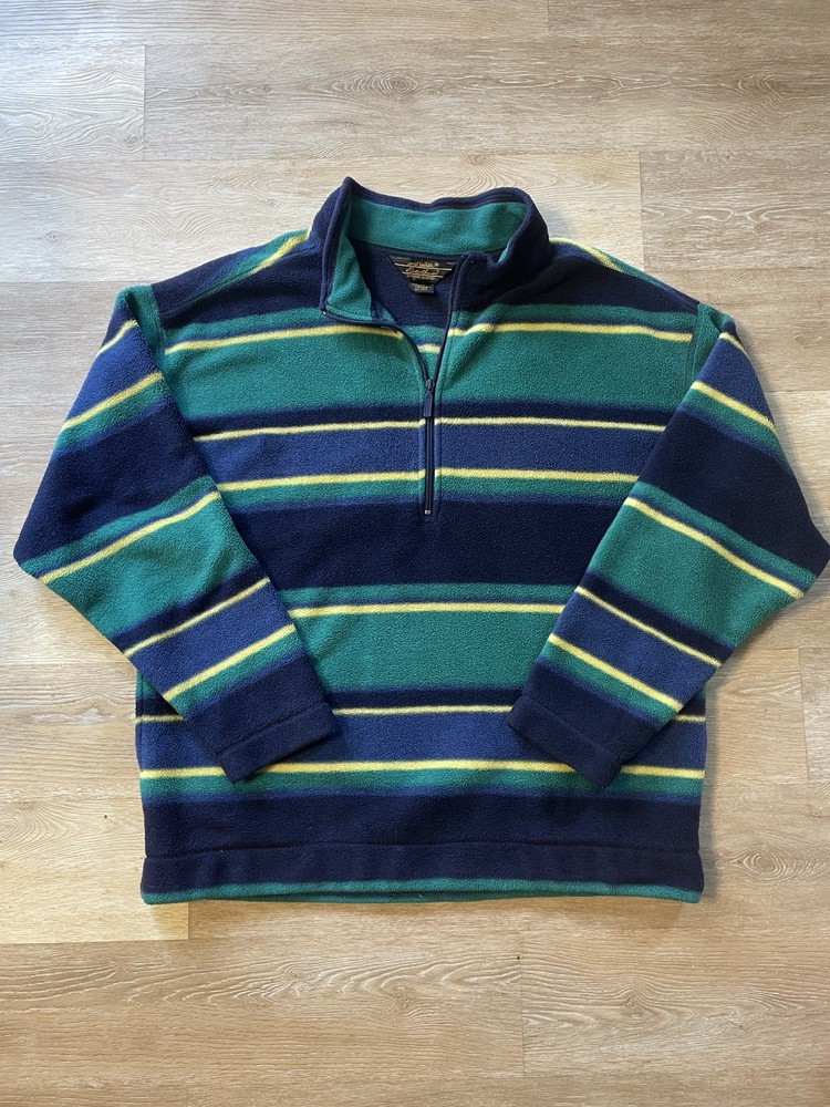 Mens Eddie Bauer Fleece Quarter Zip Pullover Size XL