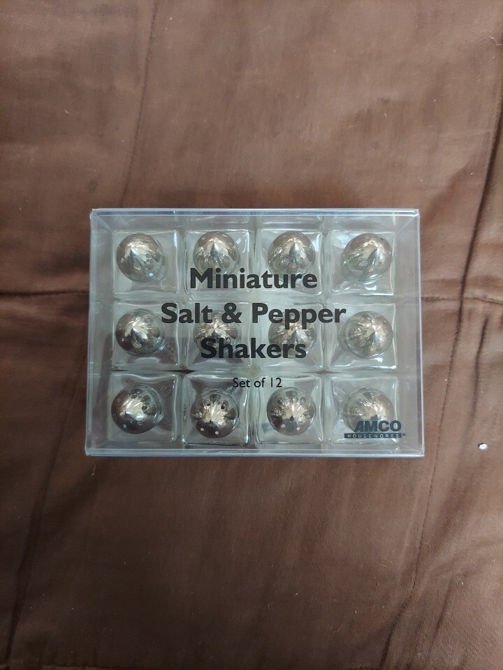 12-Piece Mini Glass Cube Salt & Pepper Shaker Set 0.5 Oz