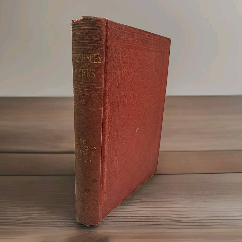 1800s The Mysteries of Paris by Eugene Sue Works Vol.2 Rare Red Hc