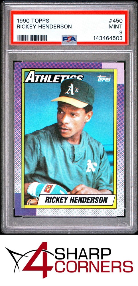 1990 Topps #450 Rickey Henderson Athletics Hof Psa 9Fulfilled by 4SC: eBay’s top consignment choice