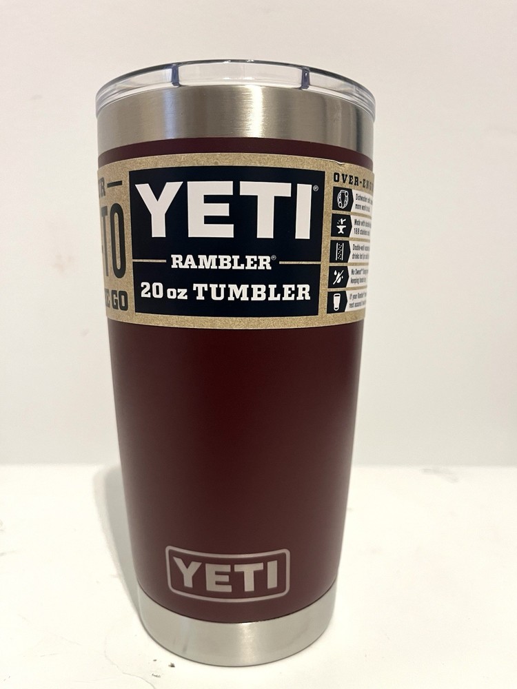 YETI Rambler Stainless Steel Vacuum Insulated Tumbler. Wild Vine Red (20 Oz)