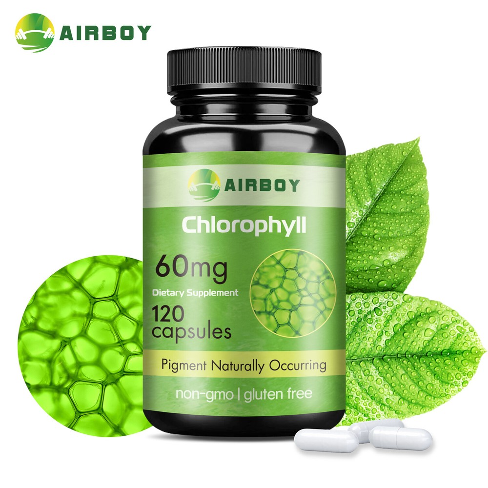 Chlorophyll 60mg - Anti-aging,Joint Bone Skin Hair Health,Immune Support,Non-GMO