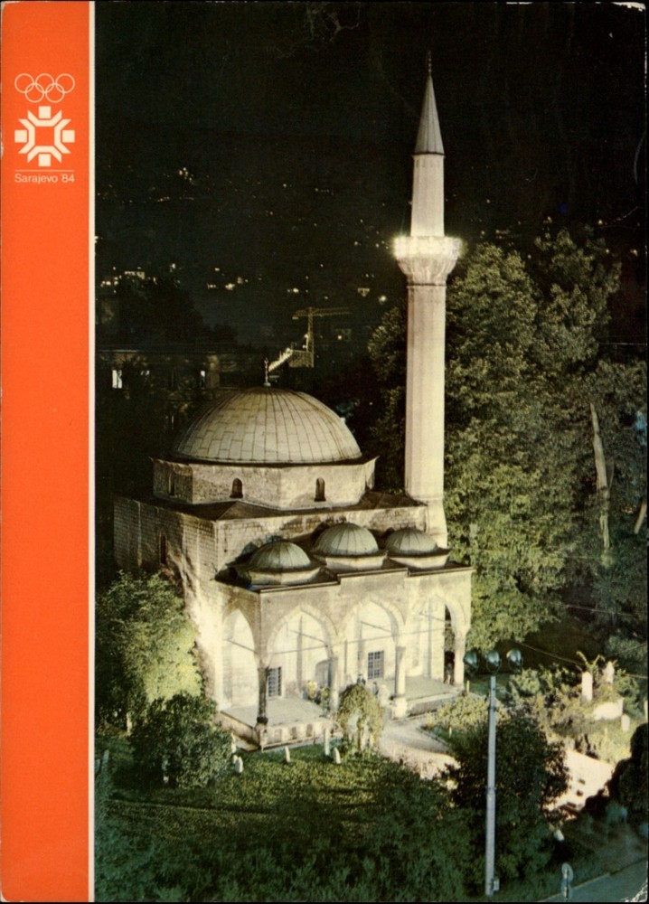 Mosque Sarajevo Bosnia and Herzegovina vintage postcard q733