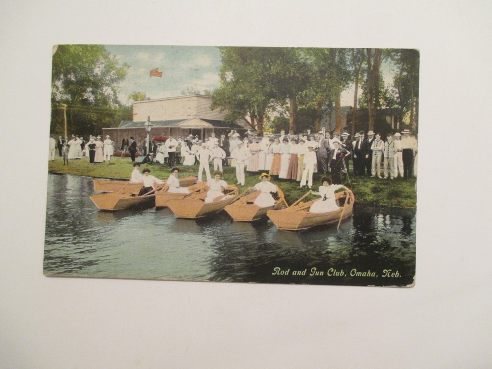 Omaha Nebraska Postcard Rod and Gun Club 1910 NE