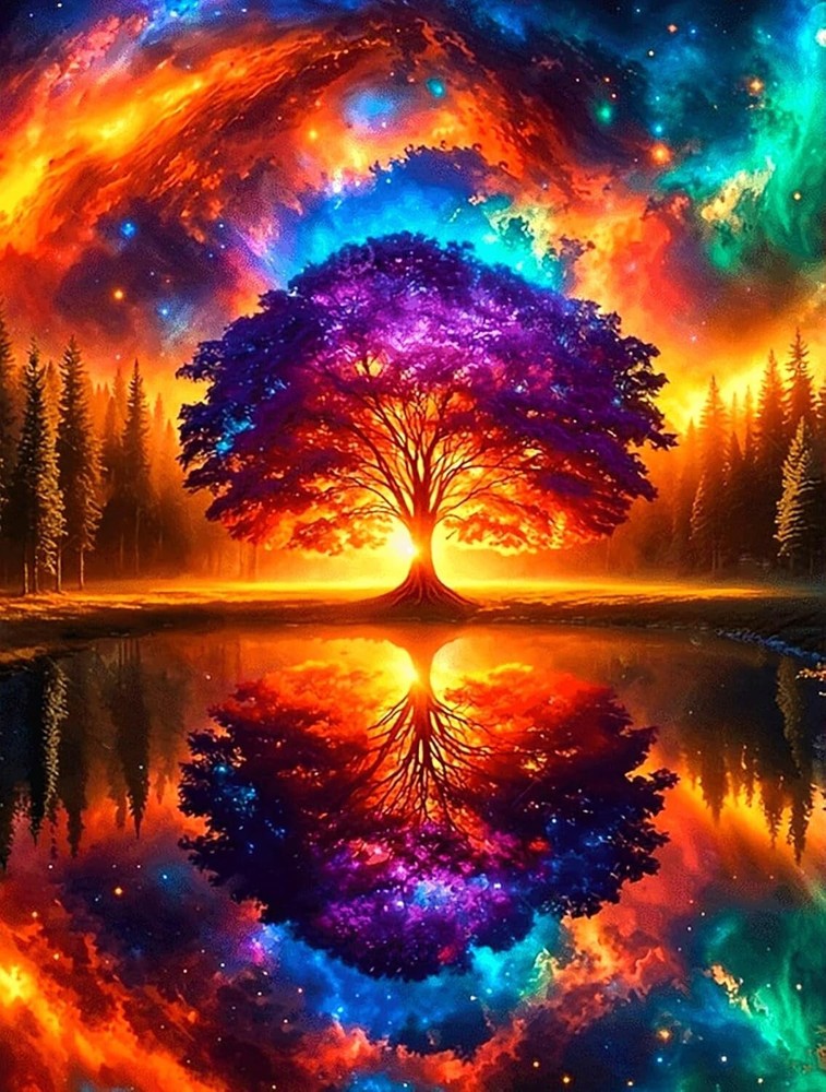 Diamond Art Painting Kits for Adults, Astral Tree 5D Diamond Painting Dots Art K