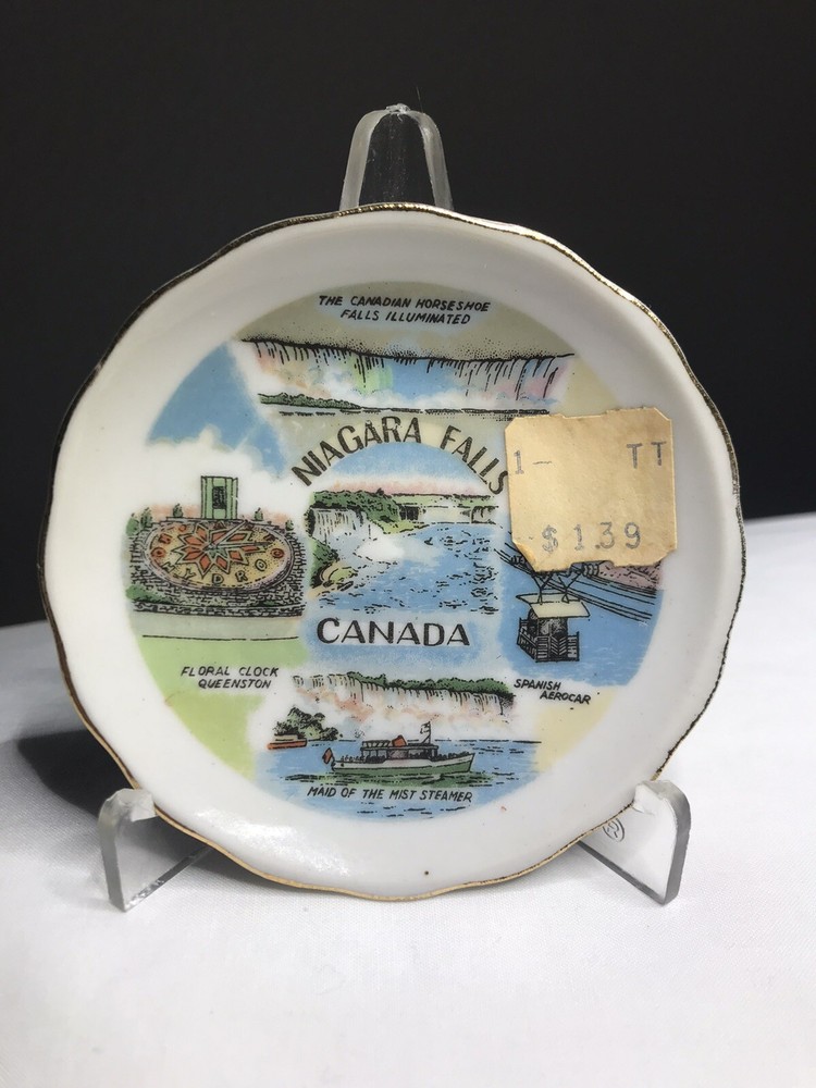 Vintage Niagara Falls Canada Ceramic Souvenir Plate ~ 3” ~ Japan