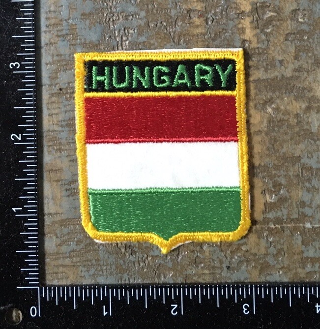 Vintage HUNGARY Country Flag Travel Souvenir Embroidered Patch 1970’s Felt