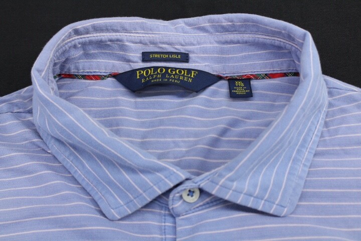 Polo Golf Ralph Lauren Polo Shirt Men’s Size  XXL Blue Striped Stretch Lisle
