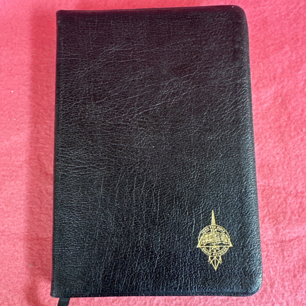1988 Holy Bible NKJV Thru the Bible Radio Network Slimline Reference Leather