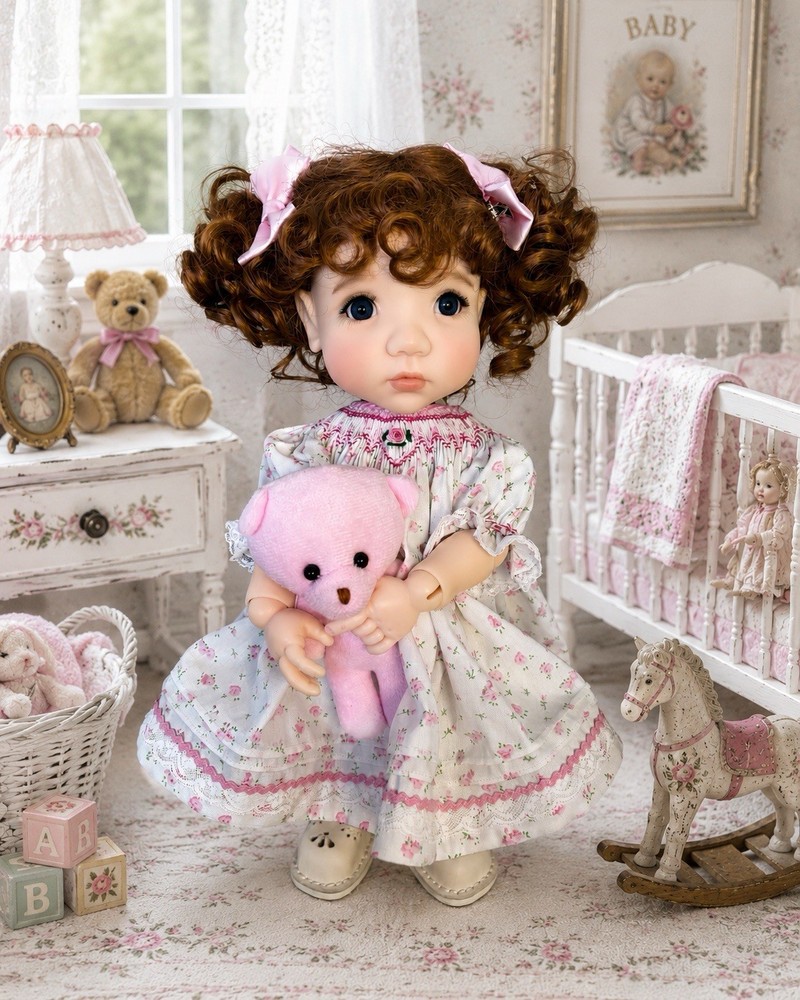 “Briar Rose”  Smocked Bishop Heirloom Outfit For My Meadow Moppet Set  15” Doll