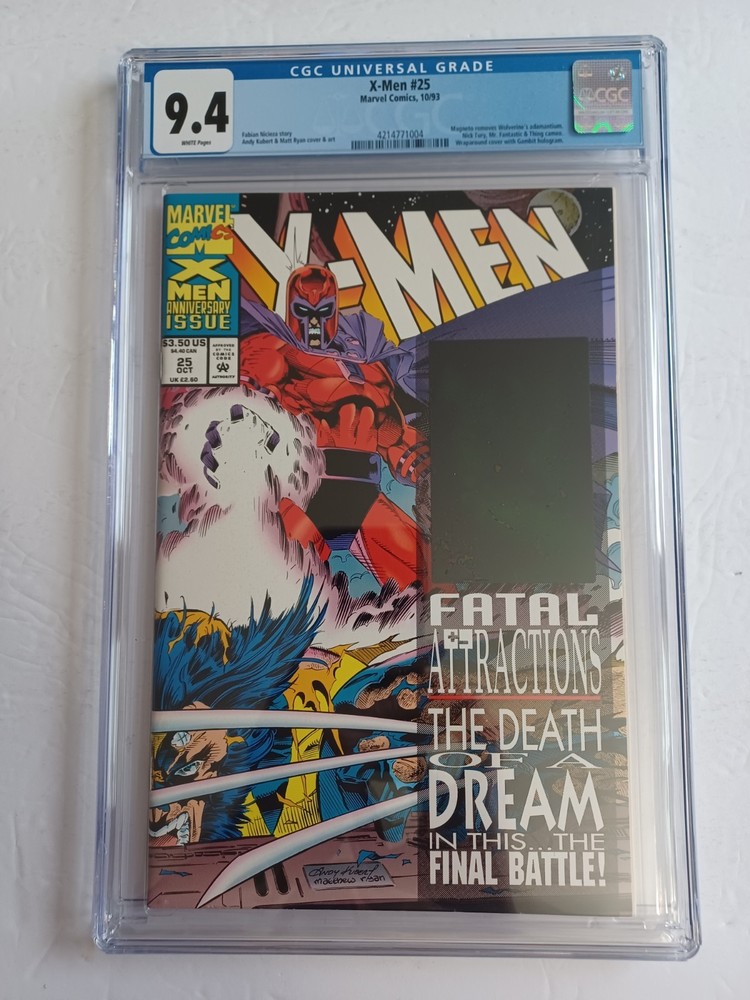 X-Men #25 Gambit Foil - Magneto - Fatal Attraction - 1993 - CGC 9.4