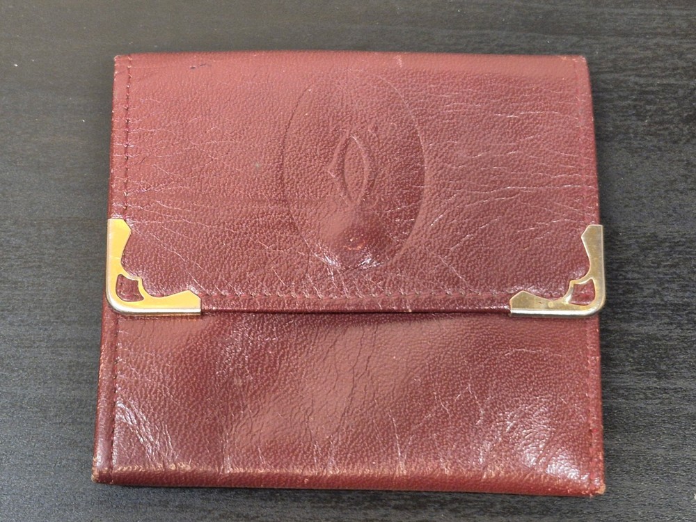 Cartier Paris Leather Bifold Wallet Case Must Lined Coin Purse Vintage Authentic