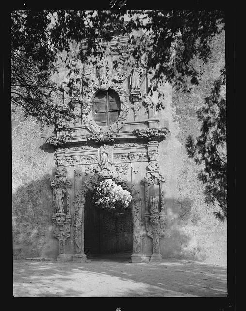 San Antonio Texas USA 1910s Spanish Colonial Mission Gate Church Entrance
