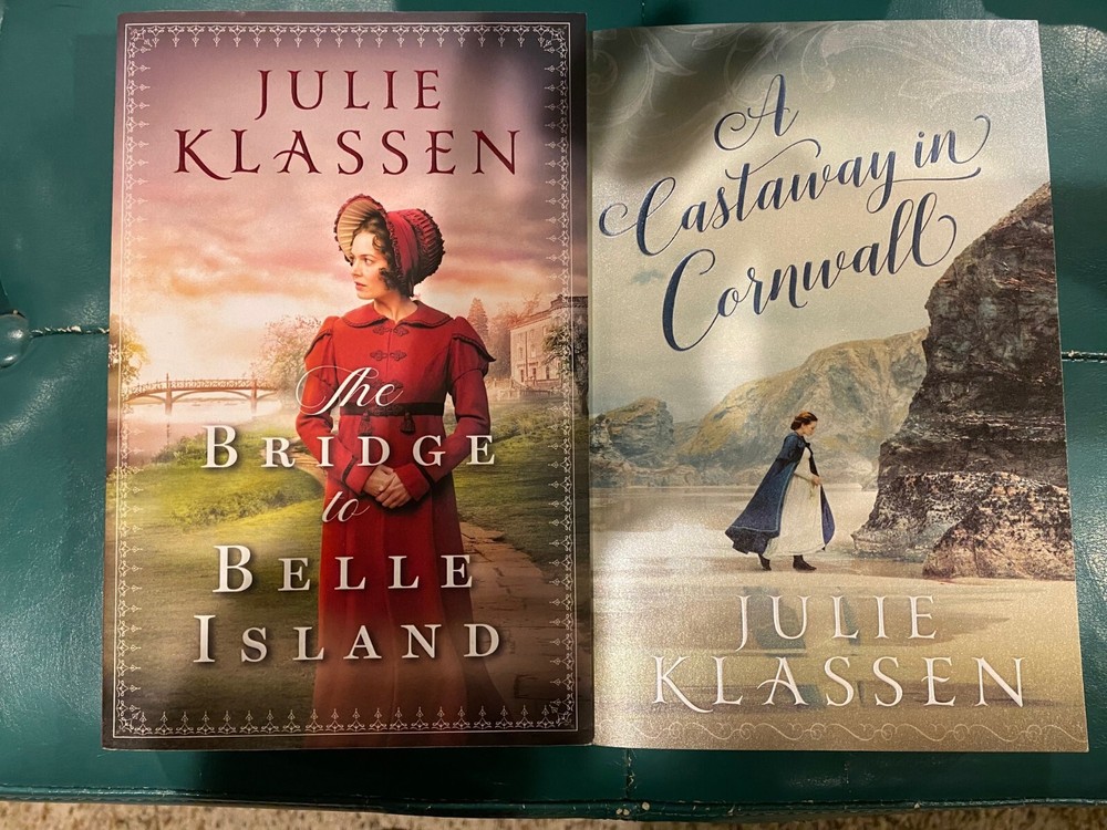 Christian Book LOT Julie Klassen Bridge to Belle Island Castaway in Cornwell EUC