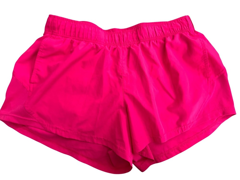 athletic works hot pink bright athletic running workout shorts womens size large