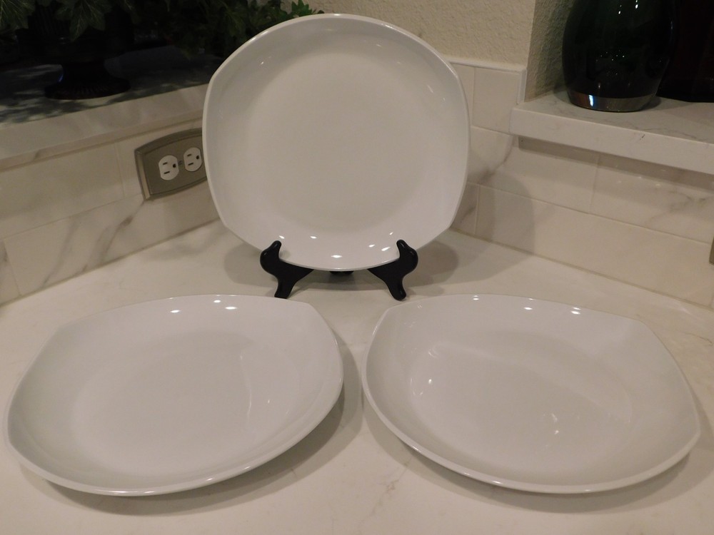 DANSK CLASSIC FJORD White Dinner Plates - SET OF THREE