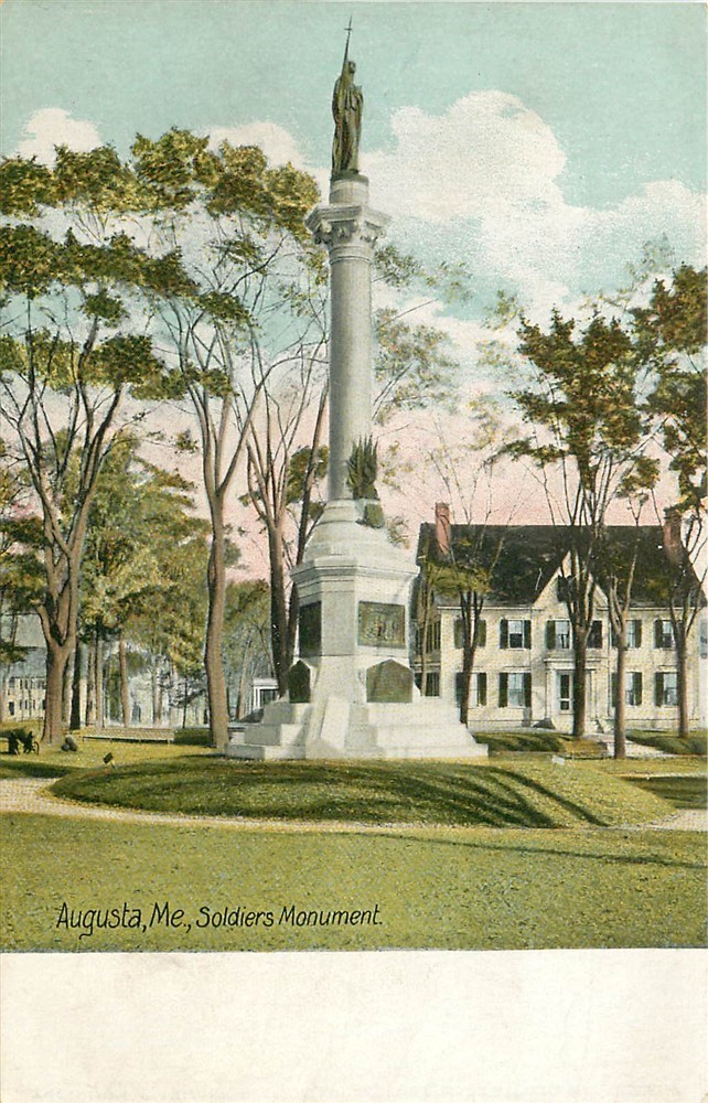 ME, Augusta, Maine, Soldiers Monument, Hugh C. Leighton No. 4242