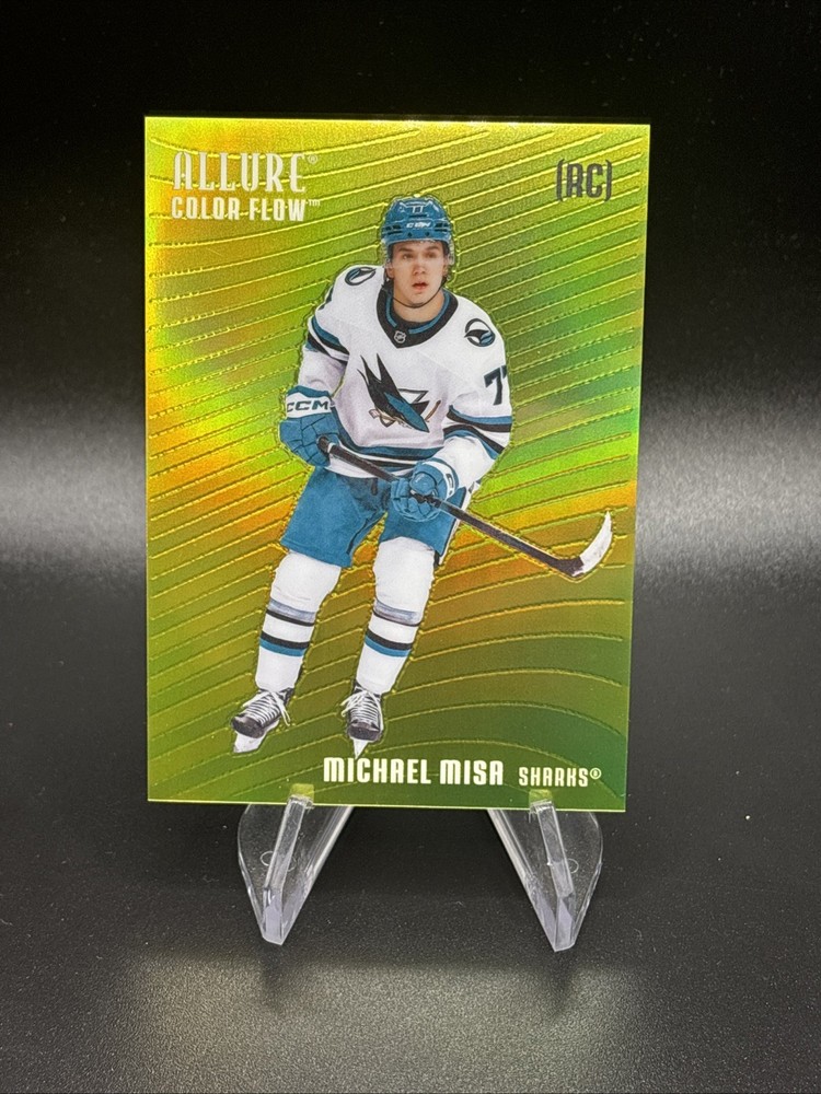 2025-26 UD Allure Hockey Michael Misa RC Color Flow Yellow-Green #CF-MM