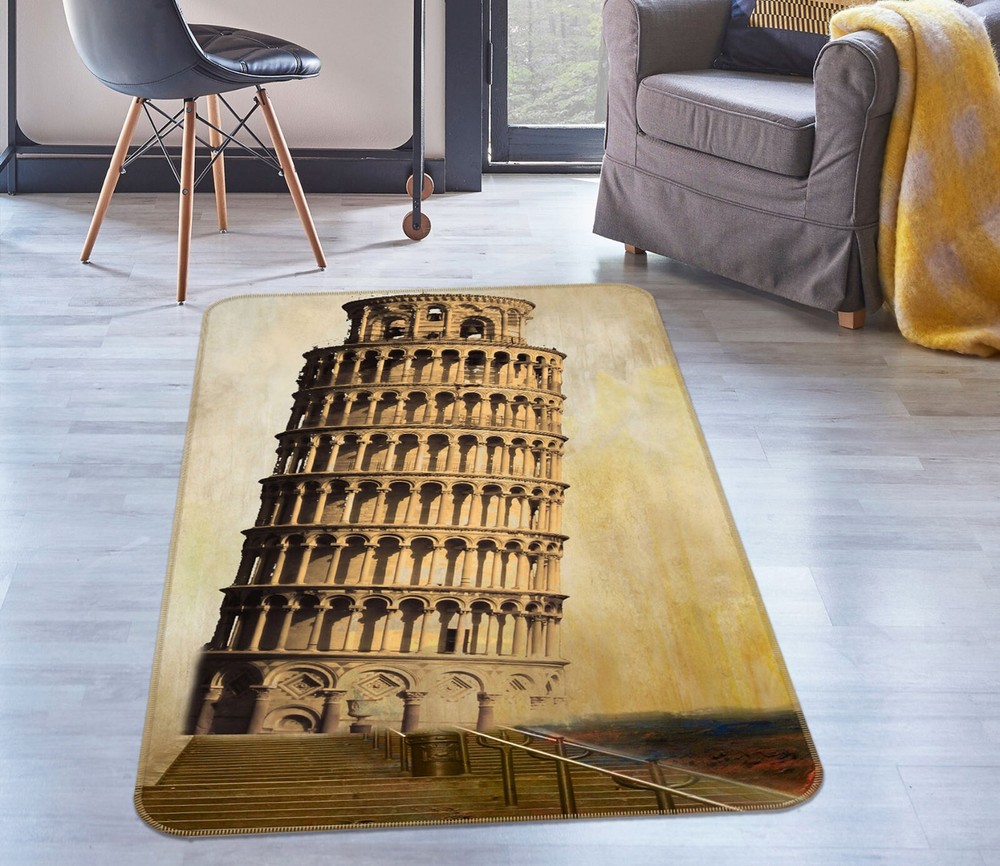 3D Leaning Tower ZHUC1360 Game Non Slip Carpet Mat Photo Carpet Amy