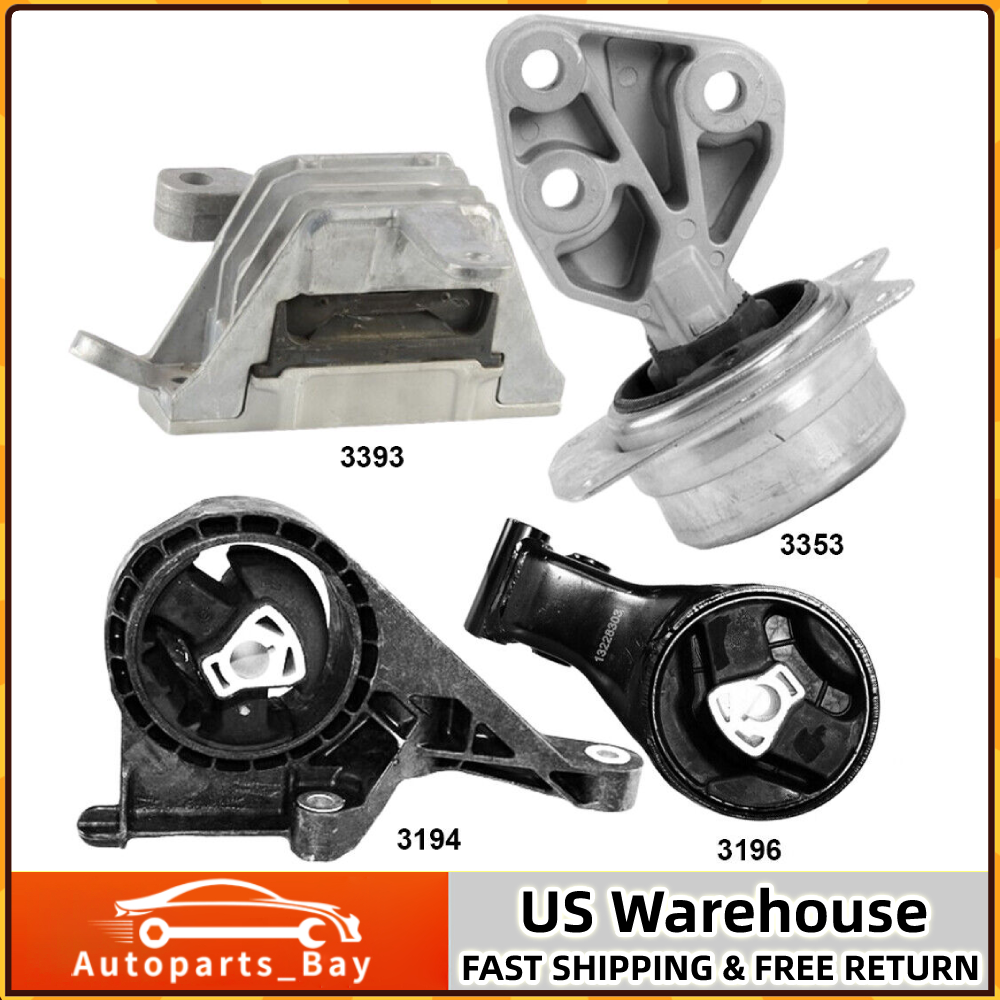 4Pcs Engine Motor Mount & Auto. Trans. Mount Kit for Chevrolet Malibu 13-15 2.5L